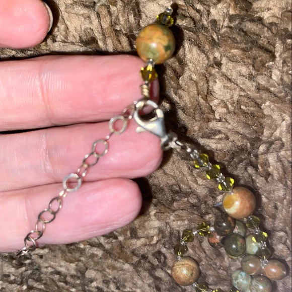 Rainforest Rhyolite Jasper Pendant Necklace - Picture 4 of 8